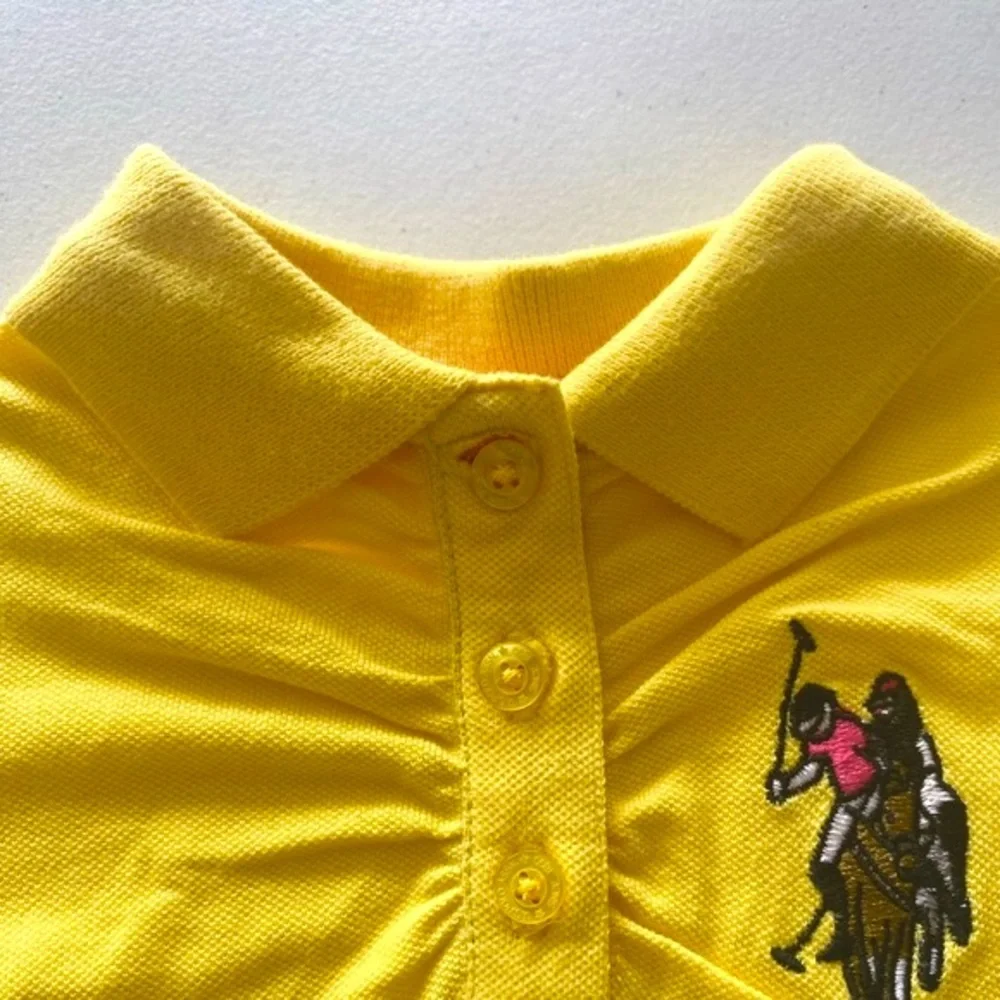 U.S Polo Assn. Baby Girls Yellow Polo Shirt 3-6 M